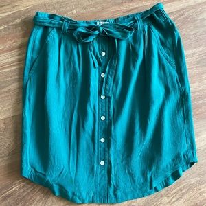 Teal Button-Up Skirt w/ pockets (M)
